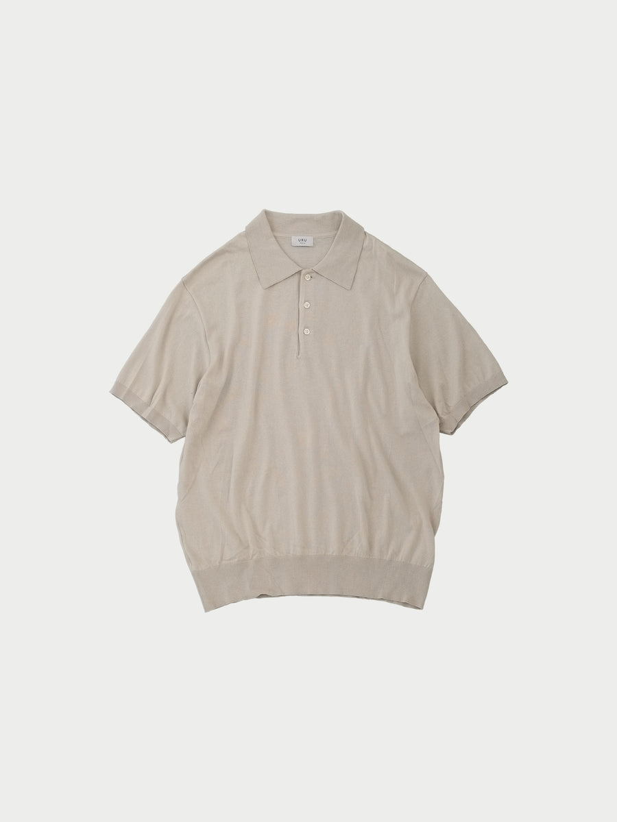 URU Knit polo ニットポロ アイボリー 26ss Knit polo – URU TOKYO